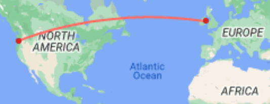 distance Oregon to Ireland